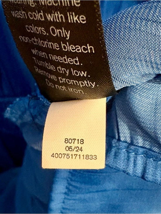 Simply Vera Vera Wang Blue Pleated Flutter Sleeve Mini Dress XL - Picture 7 of 7